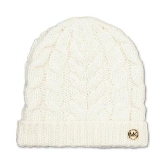 Michael Michael Kors Women's Moving Cables Knit Hat, Cream, One Size - Picture 1 of 3